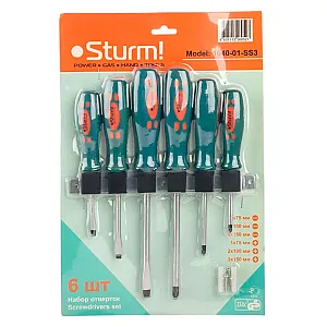 Набор отверток Sturm 1040-01-SS3 с настенным держателем 6 шт