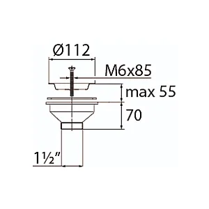 Выпуск Vir-Plast 30980684 Элит с плоской нержавеющей чашкой 112 мм