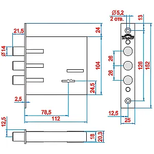 Замок врезной Эльбор Кремень 1.04.02 никель