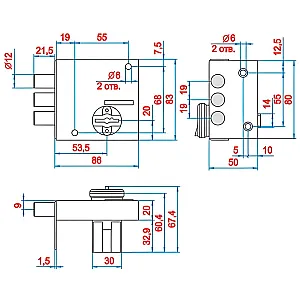 Замок накладной Эльбор Кремень 1.04.51 КМА