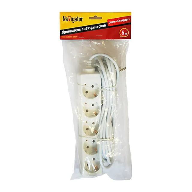 Удлинитель Navigator 94 187 NPE-S-05-500-E-3*1 с заземлением 5*5 м