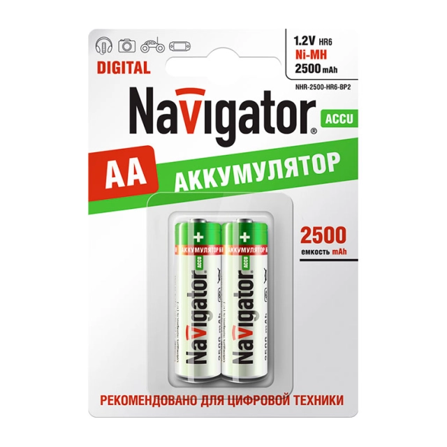 Аккумулятор Navigator 94 464 NHR-2500-HR6-BP2 2 шт Аккумулятор Navigator 94 464 NHR-2500-HR6-BP2 2 шт