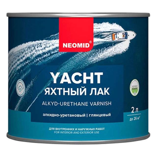 Лак Neomid яхтный алкидно-уретановый глянцевый 2 л Лак Neomid яхтный алкидно-уретановый глянцевый 2 л