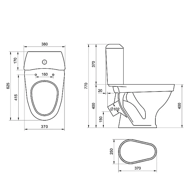 Унитаз-компакт Santeri Вест 1.Р201.8.S00/00B.F