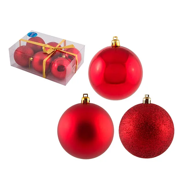 Набор шаров Волшебная страна 101631 8 см красный 6 шт