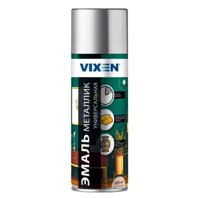 Эмаль Vixen VX19130 универсальная металлик хром зеркальный 520 мл Эмаль Vixen VX19130 универсальная металлик хром зеркальный 520 мл