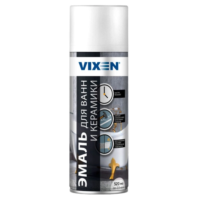 Эмаль для ванн и керамики Vixen VX55002 520 мл Эмаль для ванн и керамики Vixen VX55002 520 мл