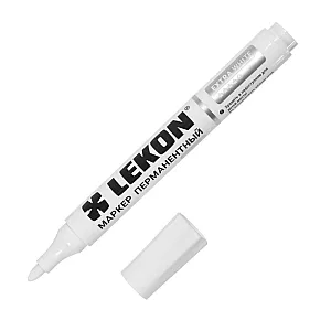 Маркер Lekon extra white перманентный пулевидный наконечник 3 мм
