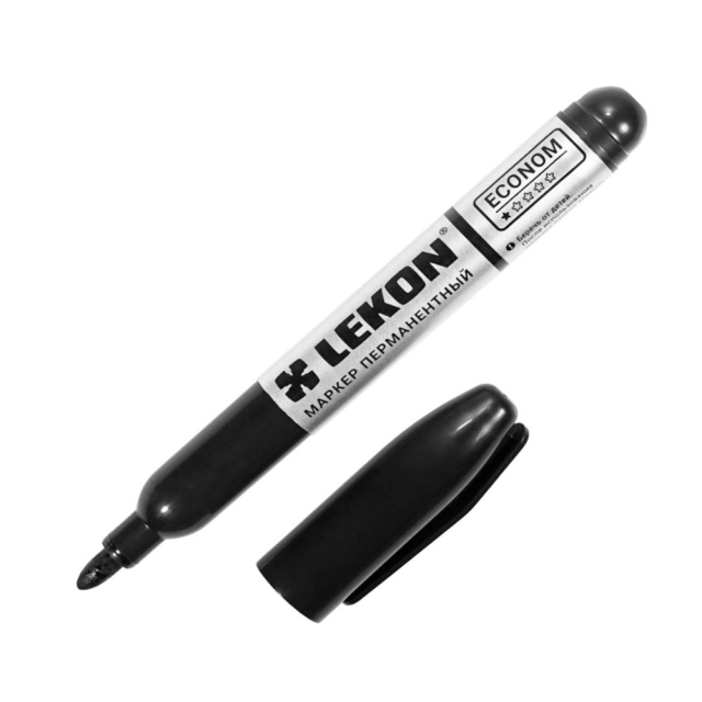 Маркер перманентный Lekon Econom 012483 пулевидный наконечник черный 3 мм Маркер перманентный Lekon Econom 012483 пулевидный наконечник черный 3 мм