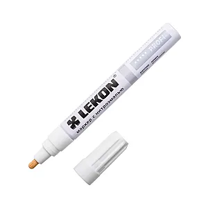 Маркер Lekon Profi с нитроэмалью овальный наконечник белый 4 мм