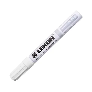 Маркер Lekon Profi с нитроэмалью овальный наконечник белый 4 мм