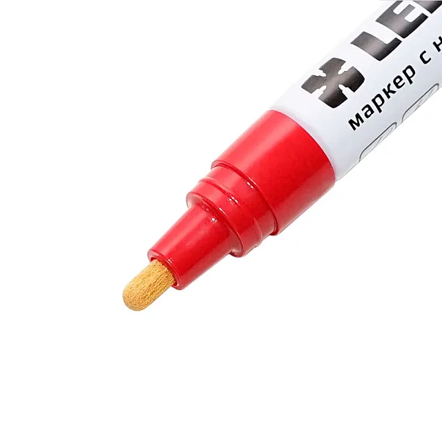 Маркер Lekon Profi с нитроэмалью овальный наконечник красный 4 мм