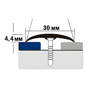 Порог-держатель PKD ПД-02 мрамор светло-серый 30 мм 1.8 м