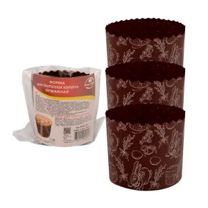 Форма для выпечки кулича МультиДом МТ8-133 бумажная 7*6 см 6 шт