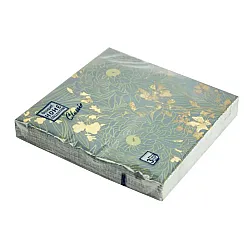 Салфетки декоративные Bouquet Home Collection Золотые цветы Gray 57759 33*33 см 3 слоя 20 шт