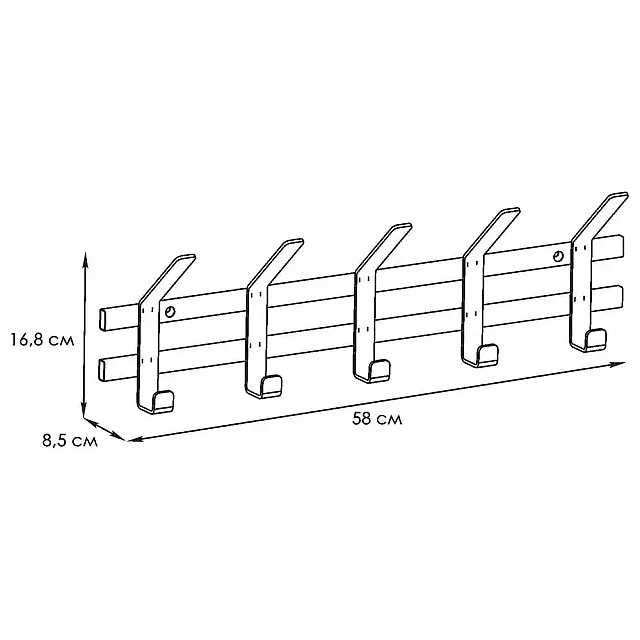 Вешалка ЗМИ Торонто 5 ВНТ5 настенная графит