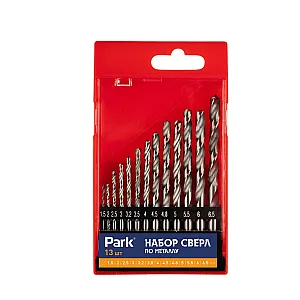 Набор сверл по металлу Park HSS 13 шт 1.5-6.5 мм