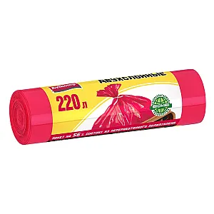 Пакеты для мусора Avikomp Уникальные технологии 7709 двухслойные вишневые 220 л 5 шт