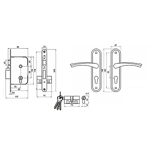 Замок врезной Зенит Омега ЗВ7 медь