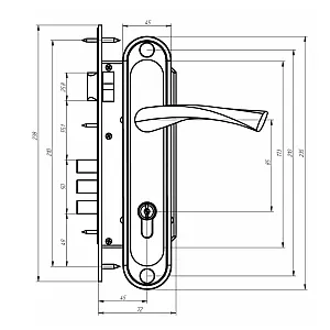 Замок врезной Зенит ЗВ4-85.3-02 БП-00009800 хром
