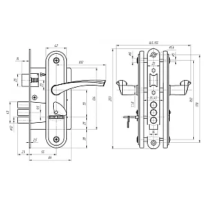 Замок врезной Зенит ЗВ9-4.2 серебро