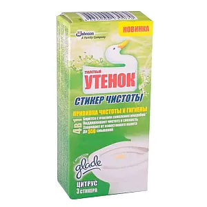 Средство для очистки унитаза Туалетный Утенок Стикер Чистоты Цитрус 3*10 г