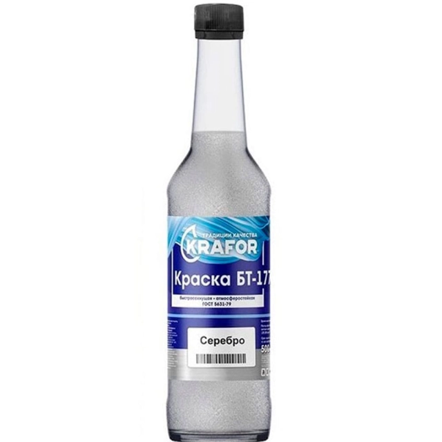 Краска Krafor БТ-177 серебрянка 0.5 л Краска Krafor БТ-177 серебрянка 0.5 л