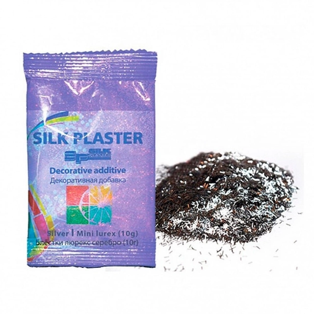 Блестки для жидких обоев Silk Plaster 60592 люрекс серебро 10 г Блестки для жидких обоев Silk Plaster 60592 люрекс серебро 10 г