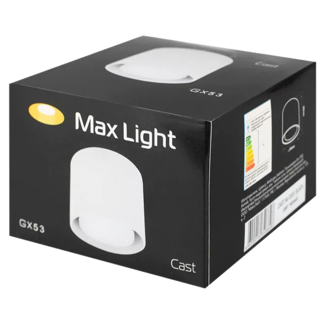 Светильник накладной Max Light Cast 85 White GХ53 алюминиевое литье круглый черный