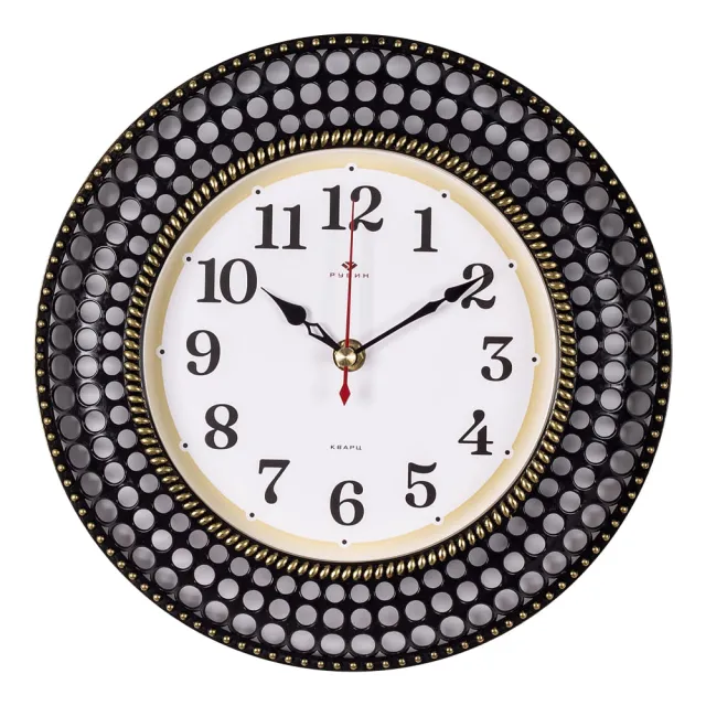 Часы настенные Рубин 2917-002 черный с золотом 29 см