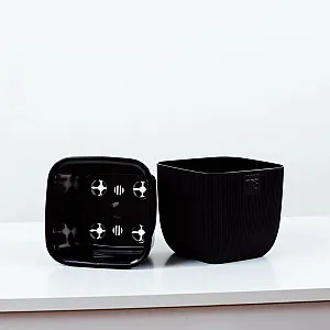 Горшок VipSet  AMF-1.95-11 Фабио с дренажной системой черный 1.95 л