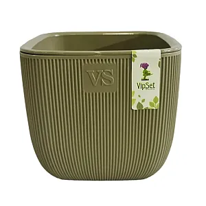 Горшок VipSet  AMF-1.95-14 Фабио с дренажной системой оливка 1.95 л