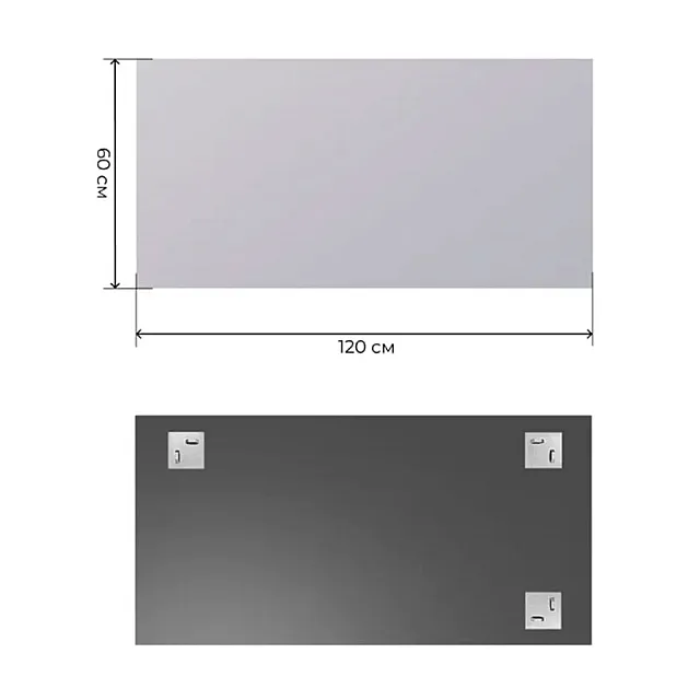 Зеркало Дабл-Ю SB60K без полки кромка 2 варианта навеса 60*120 см