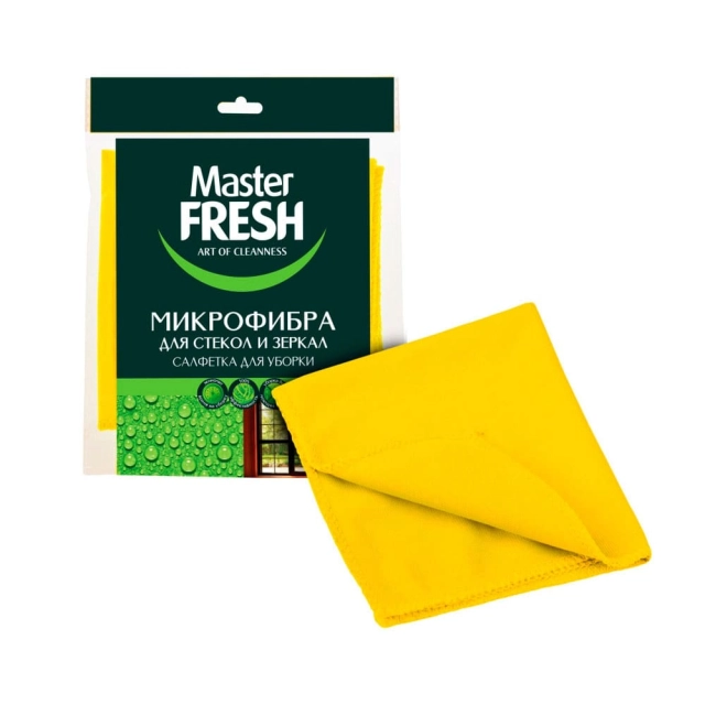 Салфетка для стекол и зеркал Master Fresh из микрофибры 1 шт Салфетка для стекол и зеркал Master Fresh из микрофибры 1 шт