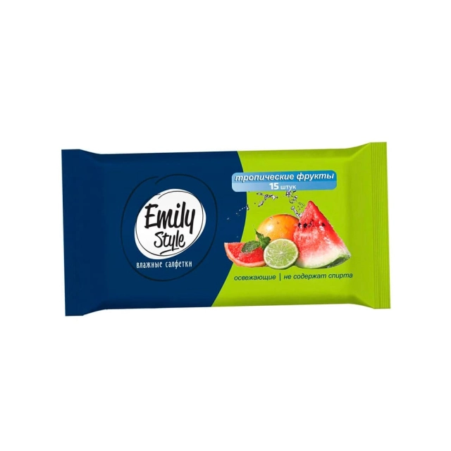 Салфетки влажные Emily Style Тропические фрукты 15 шт Салфетки влажные Emily Style Тропические фрукты 15 шт