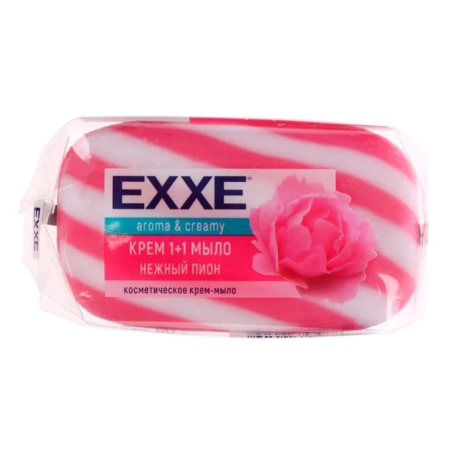 Мыло туалетное EXXE 1+1 Нежный пион розовое полосатое 80 г Мыло туалетное EXXE 1+1 Нежный пион розовое полосатое 80 г