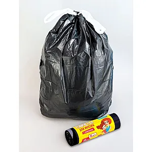Пакеты для мусора Avikomp Стандарт 3381 с завязками черные 35 л 15 шт