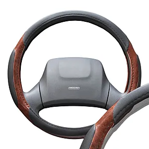 Оплетка экокожа Skyway Wood-1 L 2 подушечки Черно/Коричневая