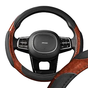 Оплетка на руль Skyway Wood-1 M 2 подушечки черный/коричневый