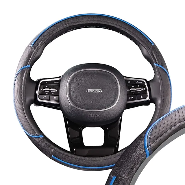 Оплетка экокожа Skyway Combo-5 M черно/синяя