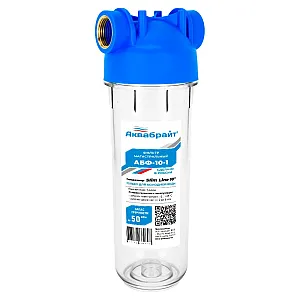 Фильтр магистральный Аквабрайт АБФ-10-1 для холодной воды прозрачный