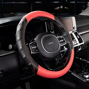 Оплетка экокожа Skyway Carbon-2 M черно/красная