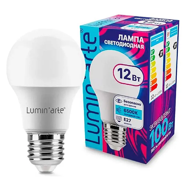 Лампа светодиодная Lumin-arte LSTD-A60-12W6KE27 LSTD-A60 12Bт 6500К Е27