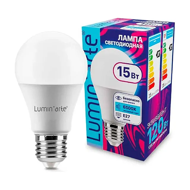 Лампа светодиодная Lumin-arte LSTD-A60 15Bт 6500К Е27 3/100