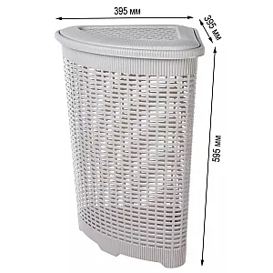 Корзина для белья Econova 433217530 пластмассовая светло-серая 50 л