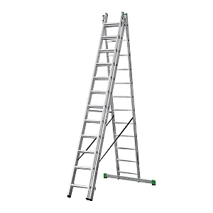 Лестница трехсекционная Новая высота NV223 алюминиевая 3*12 ступеней