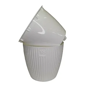 Горшок VipSet  AME-4.5-01 Эви с дренажной системой белый 4.5 л