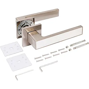 Ручка дверная Аллюр Лана SN/W 86811 13797 матовый никель/белый