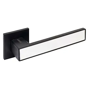 Ручка дверная Аллюр Лана BL/W 861511 13803 матовый черный/белый