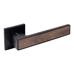 Ручка дверная Аллюр Лана BL 13808 матовый черный/коричневое дерево